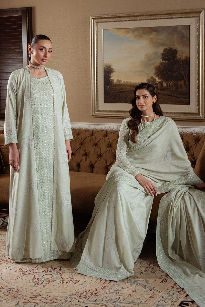 Cross Stitch Unstitched RTS Linen Embroidered Suits 3 Piece CS25LW D-07 Mustard Orchid - Winter Collection