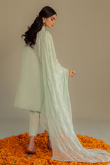 DUSTY AQUA-3PC CHIKAN KARI LAWN SUIT