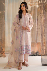 HUSHED VIOLET-3PC LAWN EMBROIDERED SUIT