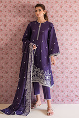 PARACHUTE PURPLE-3PC EMB LAWN SUIT