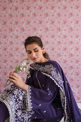 PARACHUTE PURPLE-3PC EMB LAWN SUIT