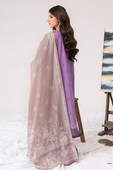 MAUVE GLINT-3PC PRINTED LAWN SUIT