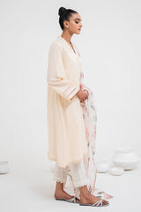 PEACH FLORISTA-2 PIECE CAMBRIC EMBROIDERED SUIT