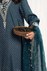 MOASIC BLUE-2PC (SHIRT & DUPATTA)