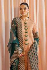 SANDAL-3PC NET EMBROIDERED PRET