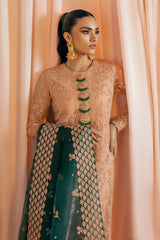 SANDAL-3PC NET EMBROIDERED PRET