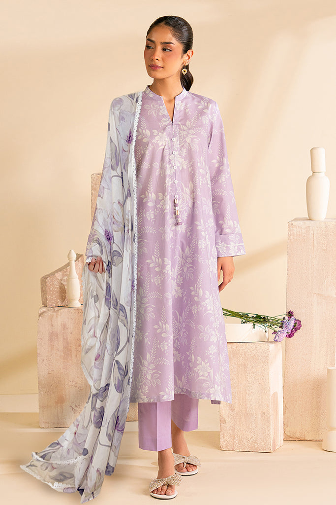 MAUVE DREAM-3 PC PRINTED LAWN SUIT