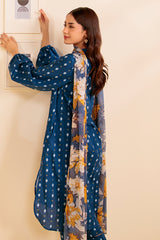FROSTY SPRING-3 PIECE PRINTED LAWN SUIT