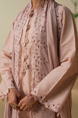 PALE MAUVE-3 PIECE CHIKANKARI SUIT