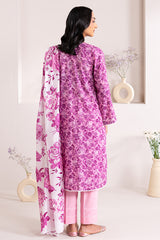 PINK WAVE-3 PIECE PRINTED LAWN SUIT
