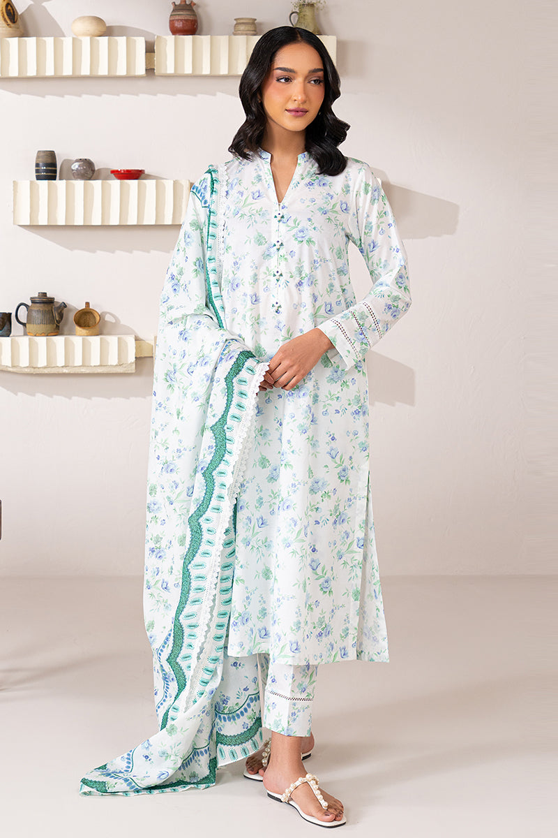 MAJESTIC WHITE-3 PIECE PRINTED LAWN SUIT MAJESTIC WHITE-3 PIECE PRINTED LAWN SUIT