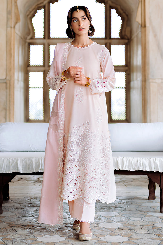 PEACH BLUSH-3PC EMBROIDERED LAWN SUIT