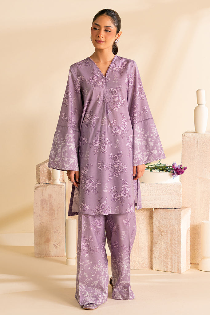 PURPLE FOG-2 PC PRINTED LAWN SUIT