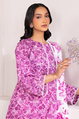 PINK WAVE-3 PIECE PRINTED LAWN SUIT