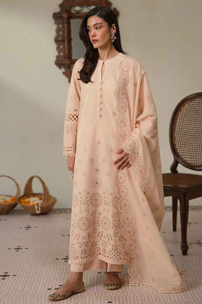 PEARLED IVORY-3 PC CHIKANKARI SUIT