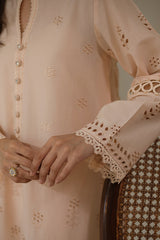 PEARLED IVORY-3 PC CHIKANKARI SUIT