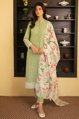 VERDANT GREEN-3 PIECE EMBROIDERED LAWN SUIT
