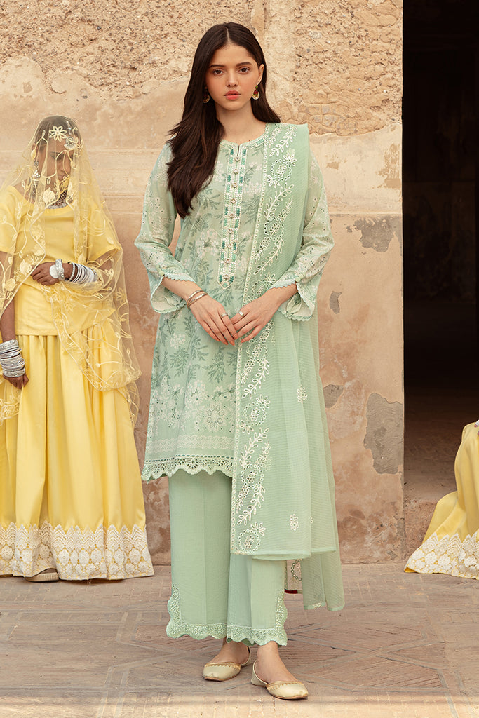 ICE LILY STITCH 3PC: LAWN EMBROIDERED  SUIT