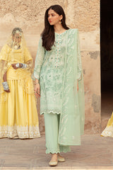 ICE LILY STITCH 3PC: LAWN EMBROIDERED  SUIT