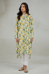 LEMON GLAZE LAWN PRINTED SHIRT