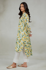 LEMON GLAZE LAWN PRINTED SHIRT