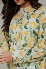 LEMON GLAZE LAWN PRINTED SHIRT