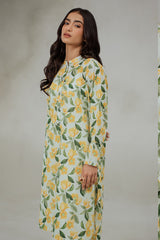 LEMON GLAZE LAWN PRINTED SHIRT