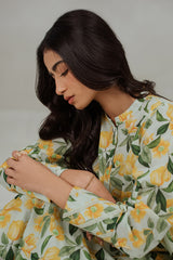 LEMON GLAZE LAWN PRINTED SHIRT