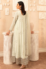 PISTACHIO BLOOM-2 PIECE SILK EMBROIDERED SUIT