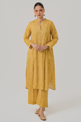 YELLOW MIST-2 PIECE KHADDAR PRINTED SUIT
