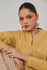 YELLOW MIST-2 PIECE KHADDAR PRINTED SUIT