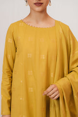 MUSTARD SPECK-3 PIECE JACQUARD SUIT