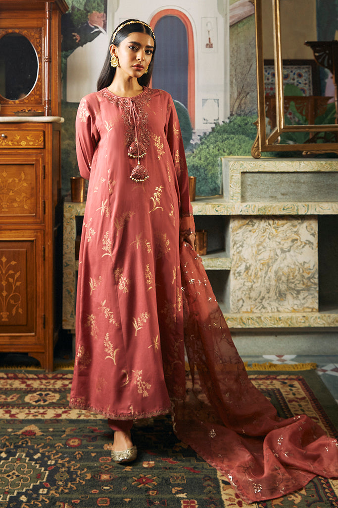 SANGEETA-2 PIECE JACQUARD EMBROIDERED SUIT