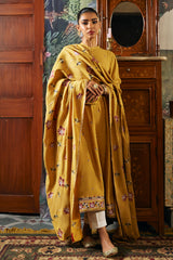 MUSTARD GLORY-2 PIECE MARINA EMBROIDERED SUIT