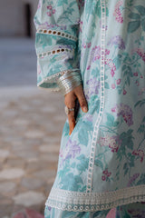 MINT GLAMOUR-3PC PRINTED LAWN SUIT