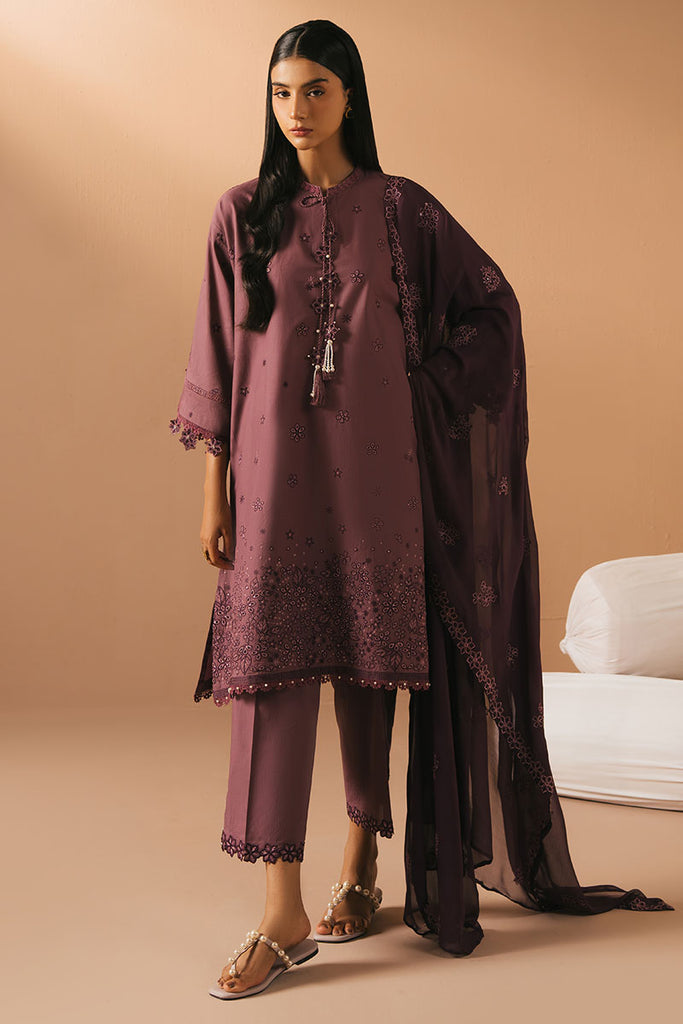 GRAPE AMETHYST- 3PC EMBROIDERED LAWN SUIT