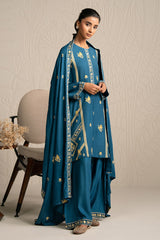 MYSTIC TEAL-3PC (SHIRT, TROUSER & DUPATTA)