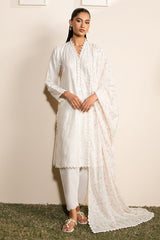 IVORY GLINT-3PC (SHIRT, TROUSER & DUPATTA)