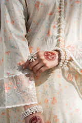 LIME DEW-3 PC PRINTED LAWN SUIT