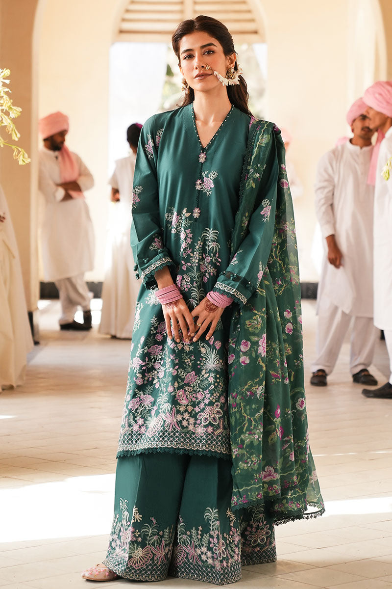 green lawn dress Maria B | Bottle Green