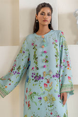 OCEAN MIST PRINTED SILK  SHIRT