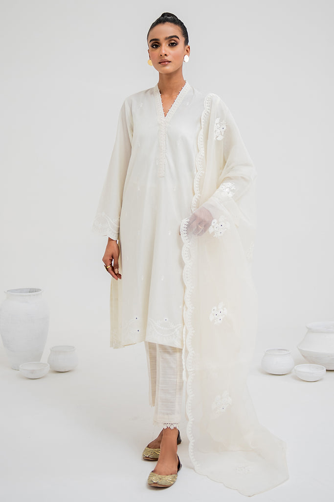 PRISTINE WHITE-2PC (SHIRT & DUPATTA)