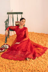 RIO RED EMBROIDERED ORGANZA SHIRT