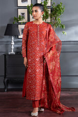SCARLET BLOOM-2PC (SHIRT & DUPTTA)