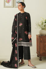 MIDNIGHT MELODY-3 PIECE EMBROIDERED LAWN SUIT