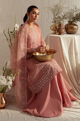 CASHMERE HAZE-4PC: ORGANZA EMBROIDERED SUIT