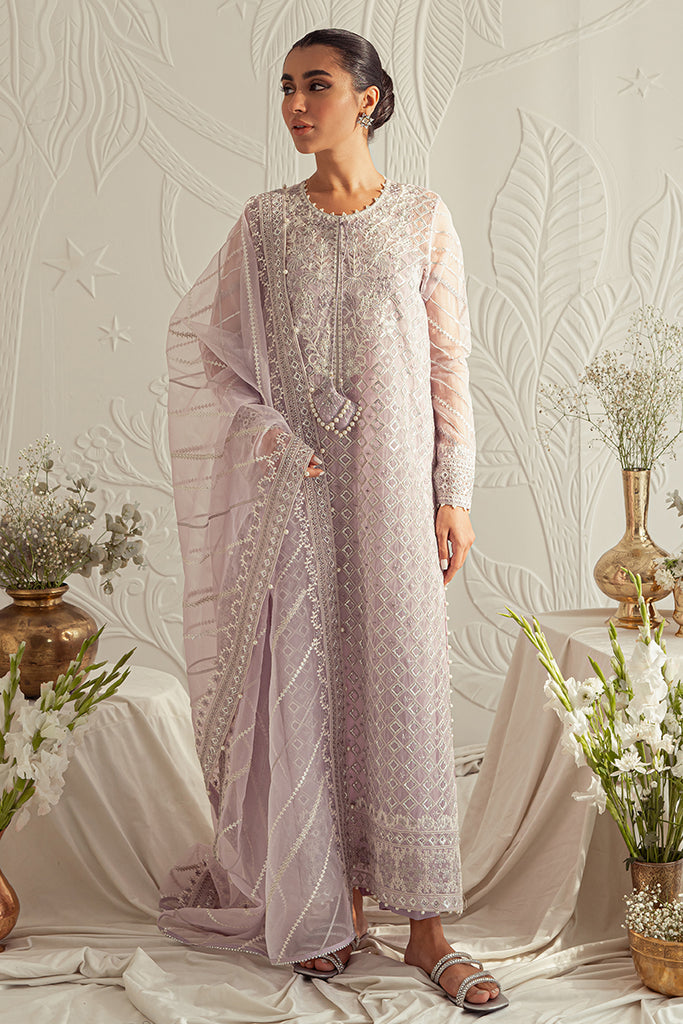 CHROMATIC HUE-4PC ORGANZA EMBROIDERED SUIT