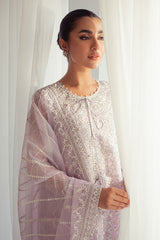 CHROMATIC HUE-4PC ORGANZA EMBROIDERED SUIT