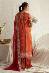 CRIMSON RUBY-4PC CHIFFON EMBROIDERED SUIT