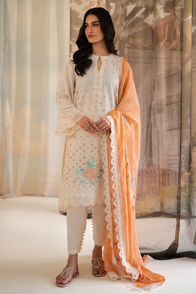 CORAL FLECK-3PC LAWN EMBROIDERED SUIT